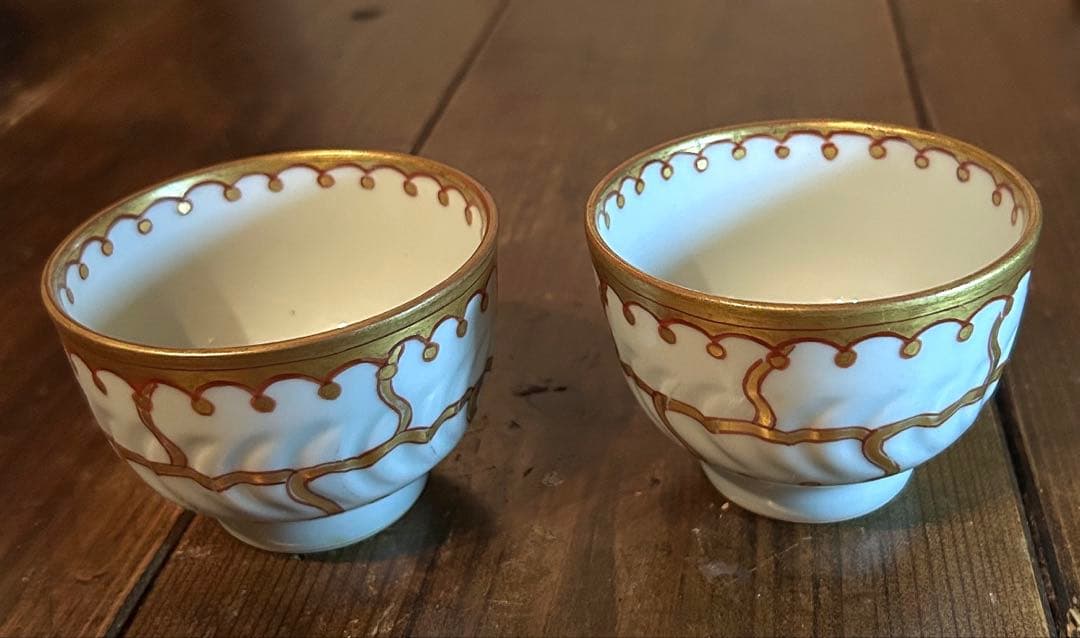 宗善　湯飲み 2個セット　絵付　金彩