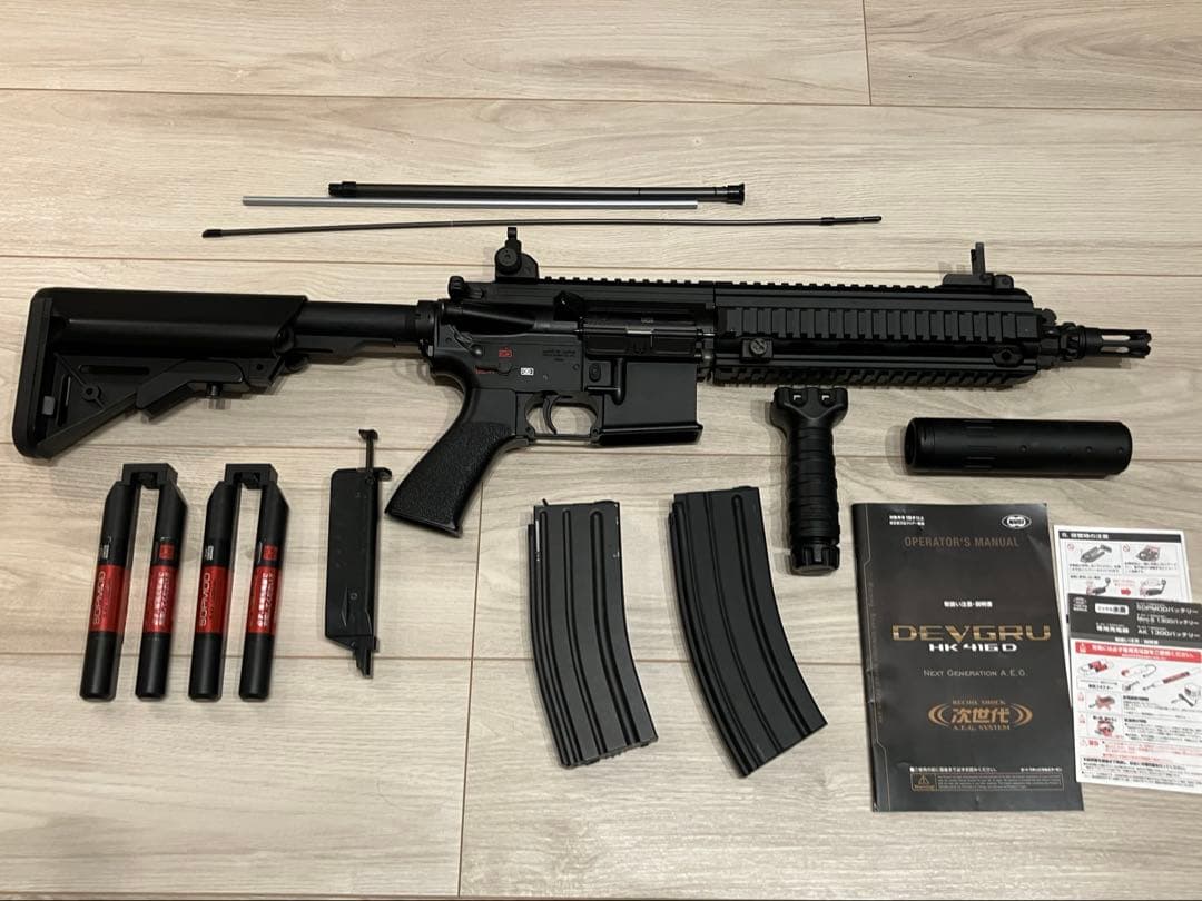 HK416D devgruカスタム　次世代電動ガン 東京マルイ　充電器、予備品付