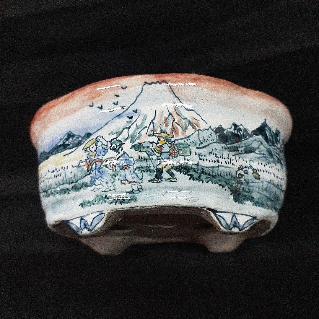 019.【陶翠窯】モッコ型３号盆栽鉢/植木鉢