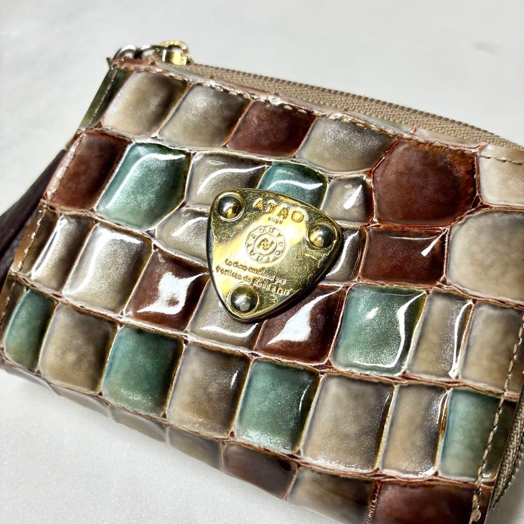 【人気】　アタオ　ワルツ　ヴィトロ　3つ折り財布　コンパクトウォレット　フリンジ