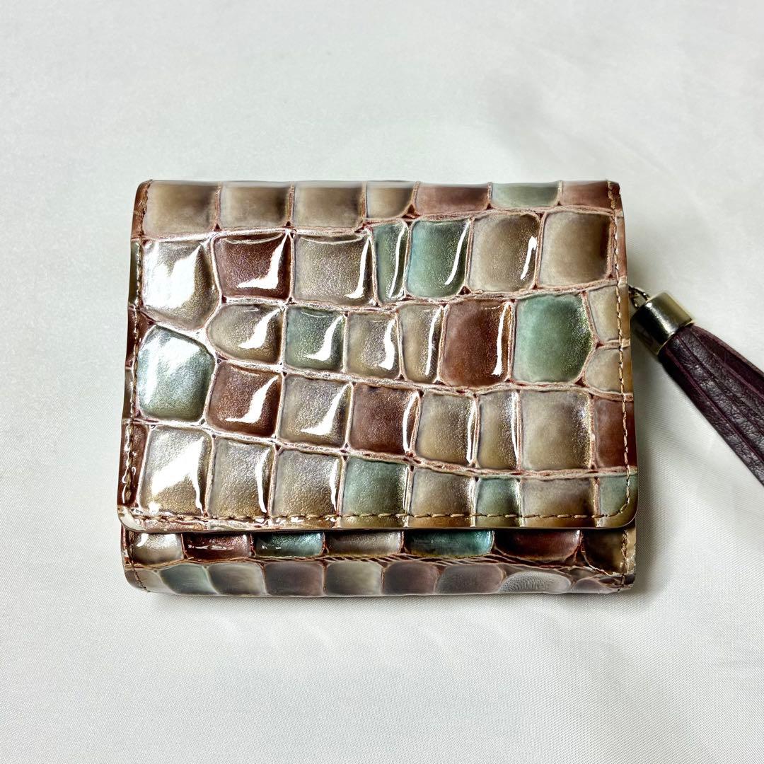 【人気】　アタオ　ワルツ　ヴィトロ　3つ折り財布　コンパクトウォレット　フリンジ