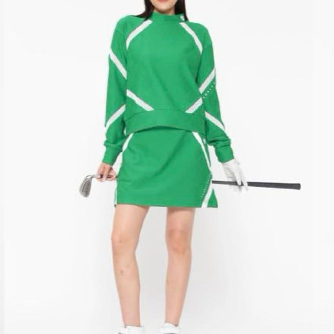 パーリーゲイツ　セットアップ　近年モデル　ニット　スカート　グリーン