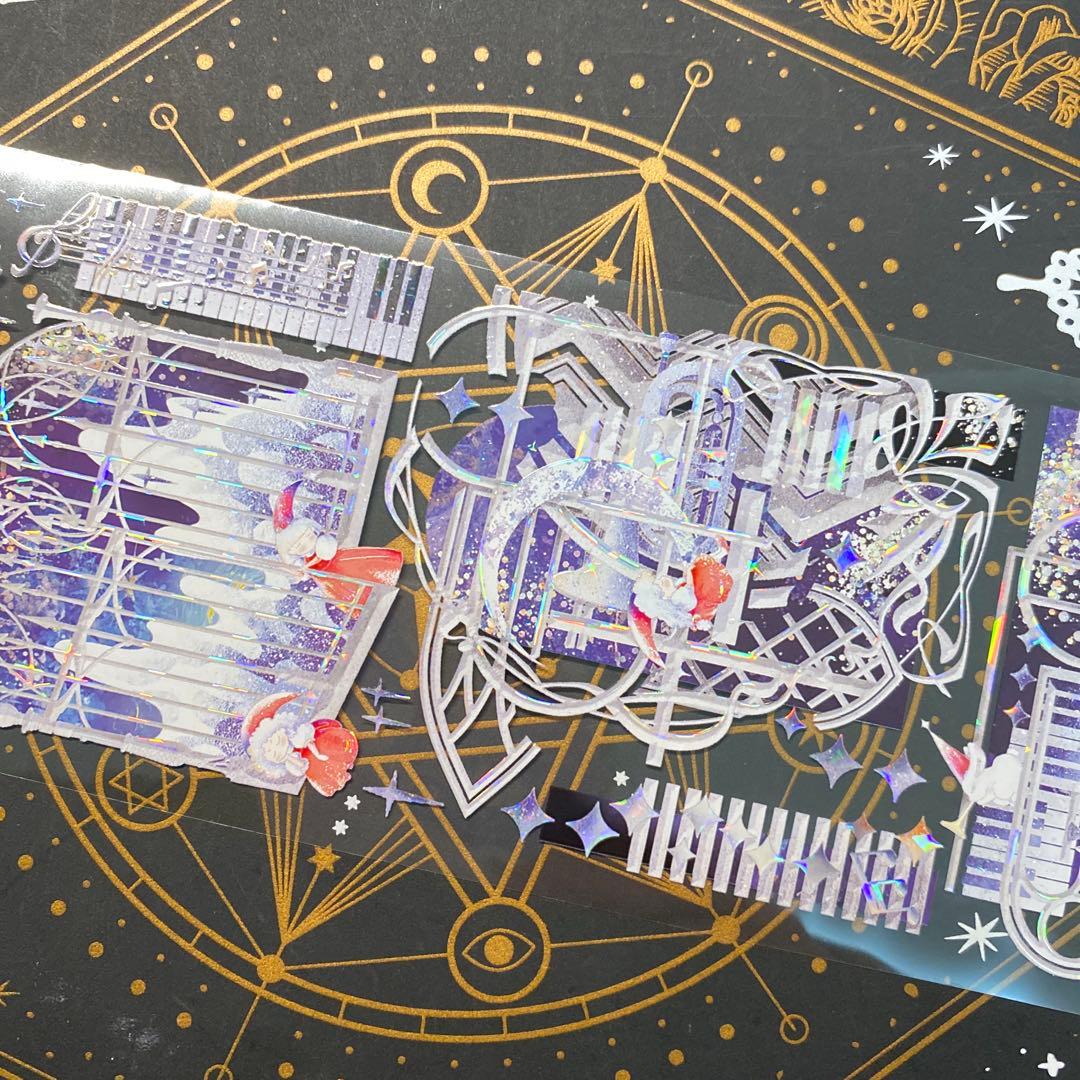 【9290】海外　マステ　中古巻　貝殻光マスキングテープ　装飾背景系　紫