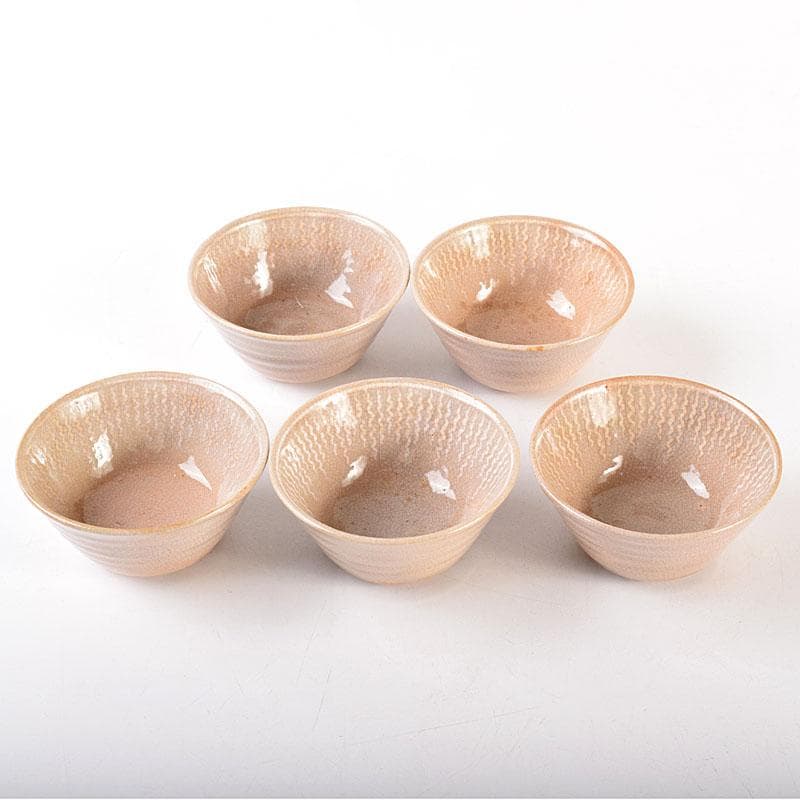 煎茶道具　瑞芝焼　阪上瑞雲作　辰砂　湯呑　5客　共箱　V　6873