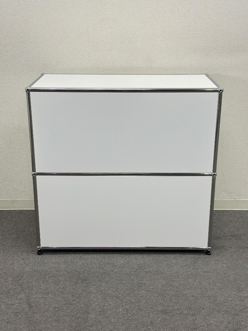 正規品■USMハラー■キャビネット　1列2段　白　鍵つき　パーソナルロッカー