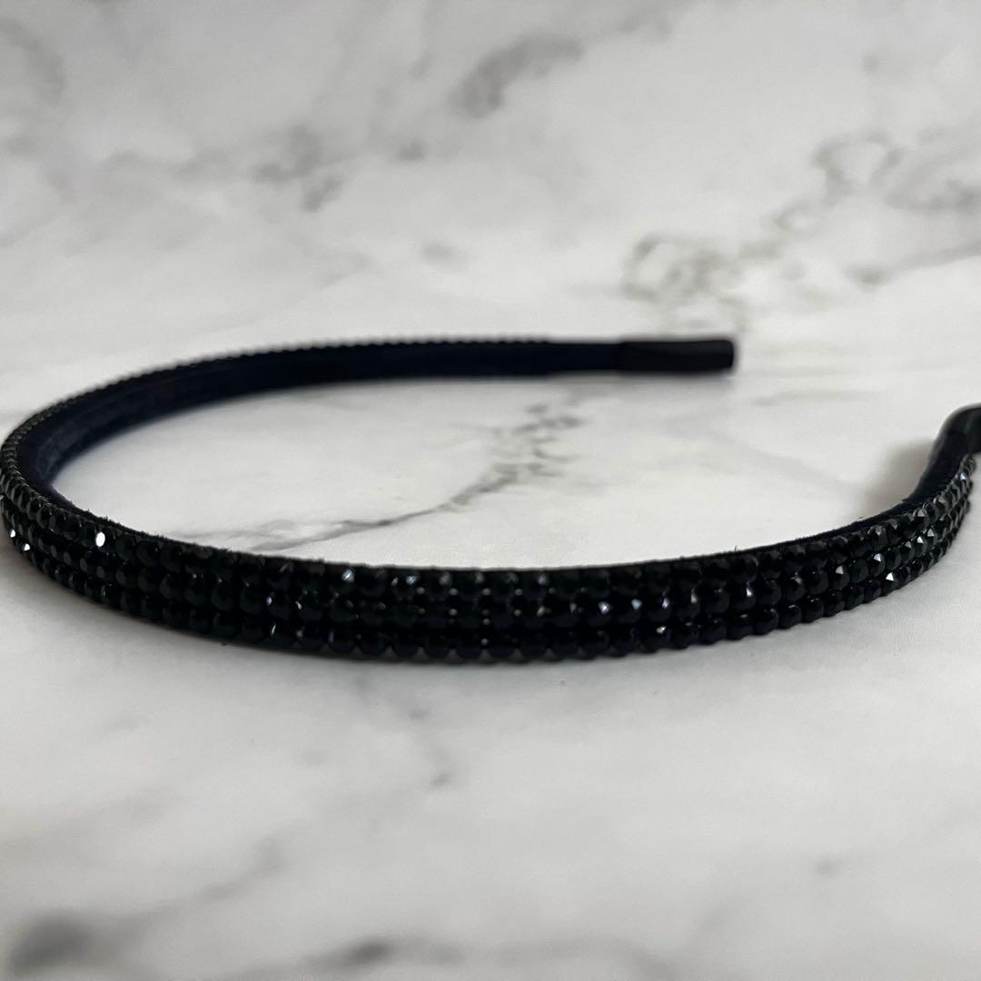 美品acca　アッカ　ラインストーン　カチューシャ　オードリー　ブラック　セット