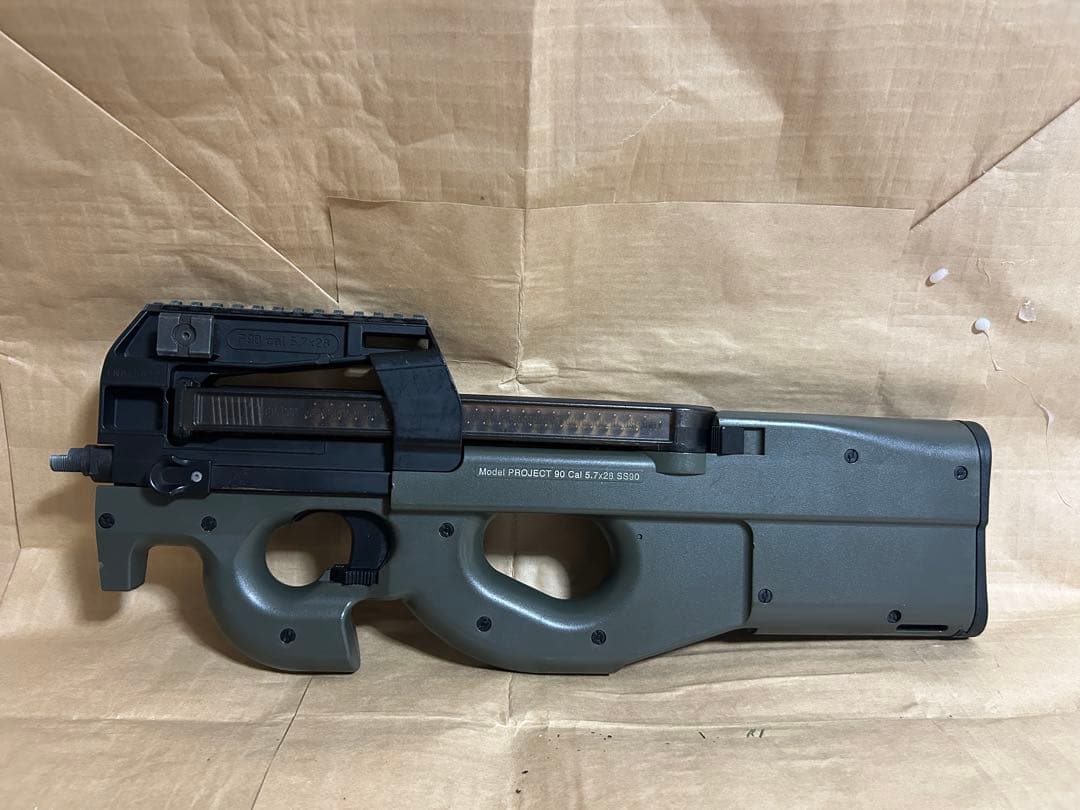 【ジャンク品】P90 電動ガン グレー サブマシンガン