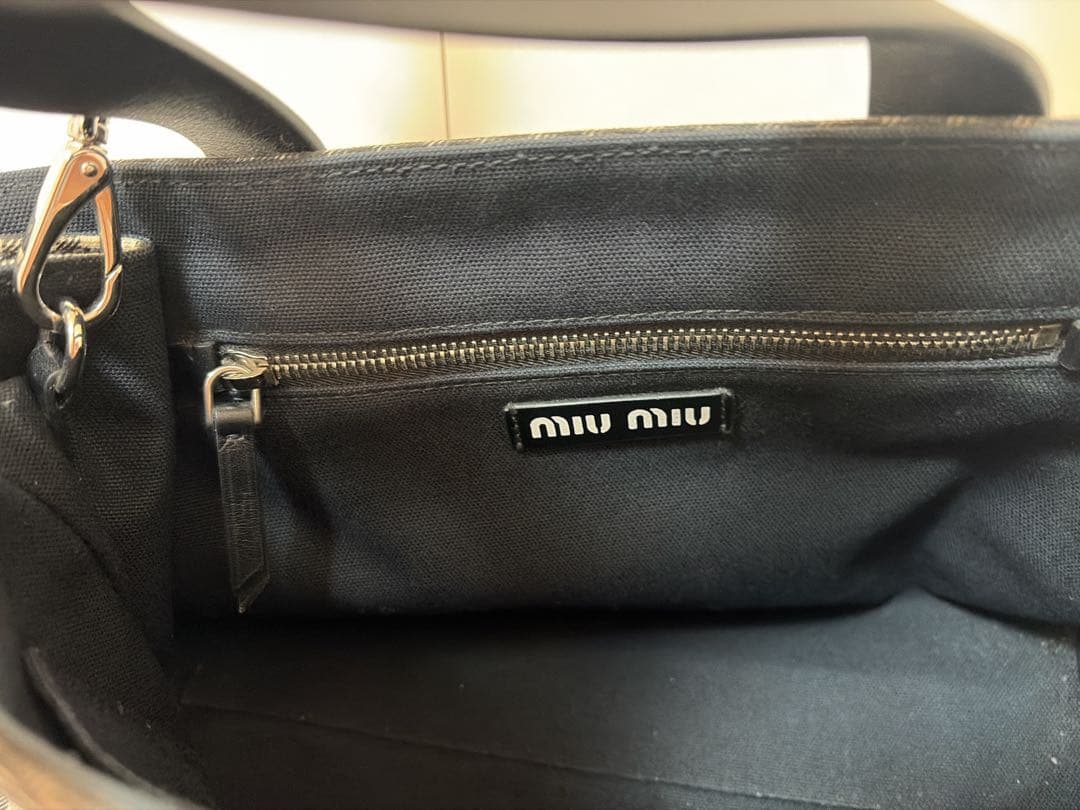 miumiu カナパ 2way トートバッグ ギンガムチェック　池袋西武購入