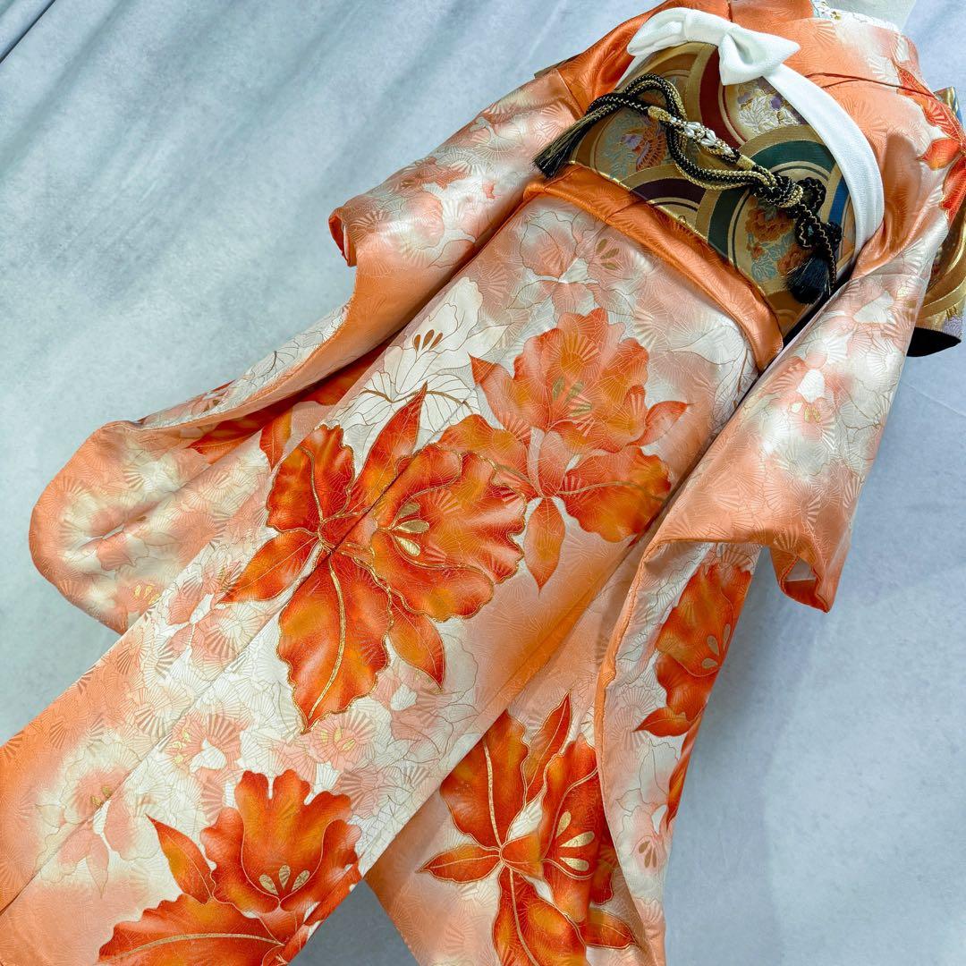 セミアンティーク　振袖フルセット　西陣織袋帯　156〜166　カトレア　可愛い❤︎