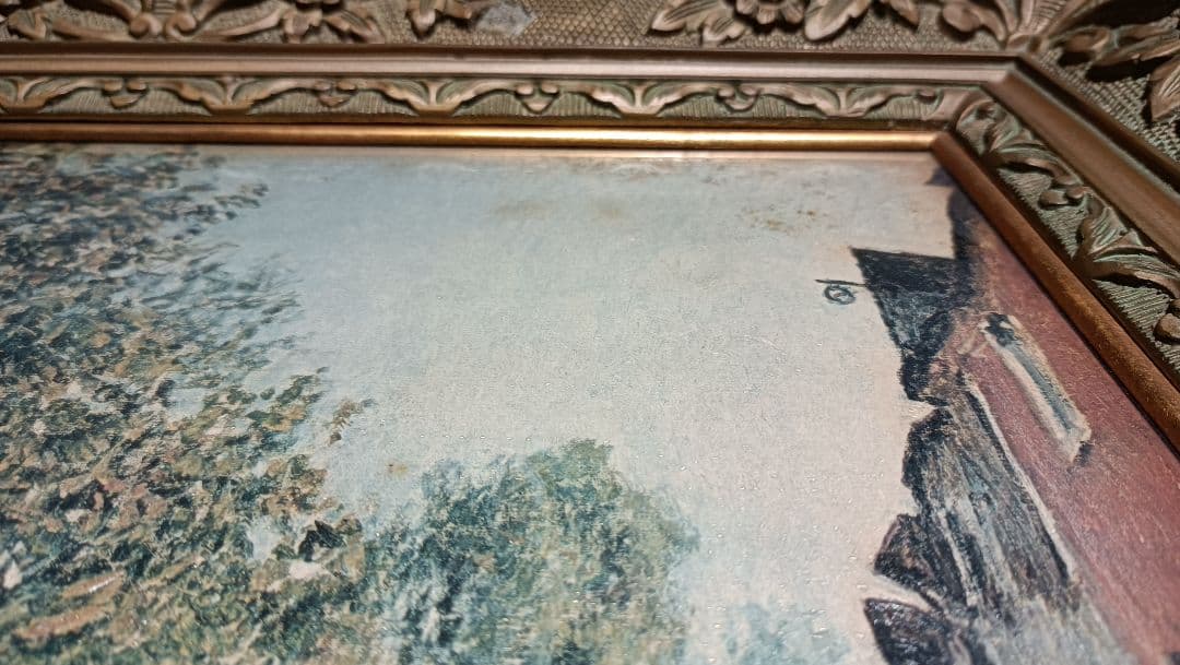 油絵　シスレー　サン・マメス六月の朝