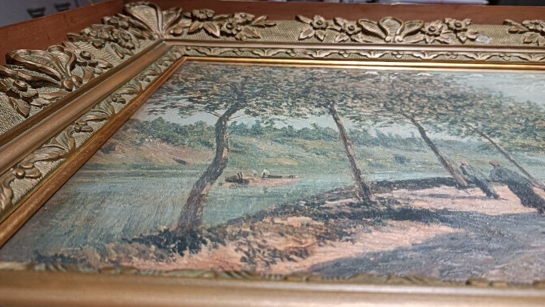 油絵　シスレー　サン・マメス六月の朝