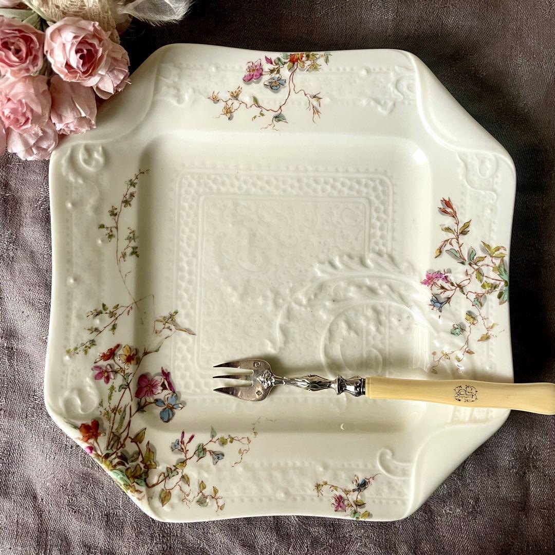 D*＊様 【希少レア美品】マジョレルナンシー×リュネヴィル隅切り角皿　フランスア