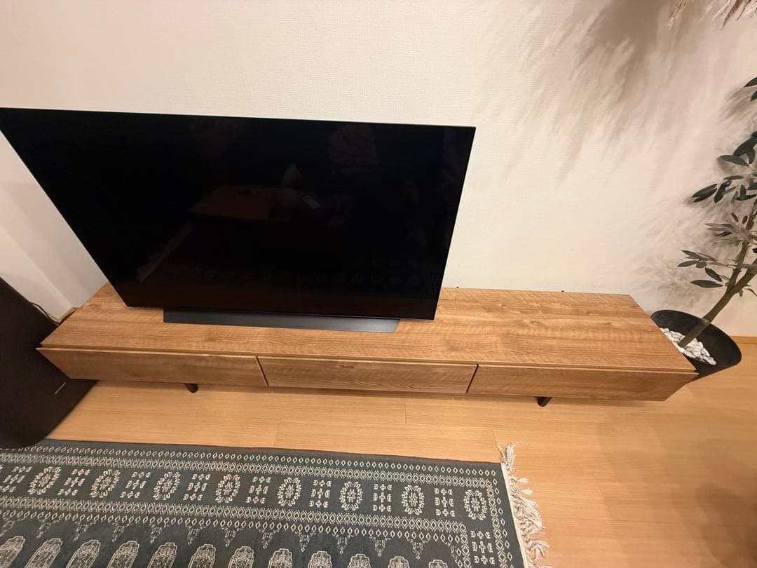 送料込】LOWYA テレビボード　テレビ台　240cm ナチュラルウッド　モダン