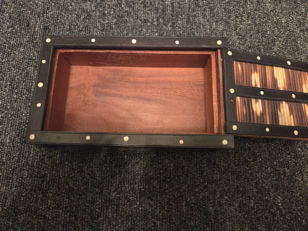 ★レア★ヤマアラシの針 手作り アンティーク アングロインディアン ケース 黒檀