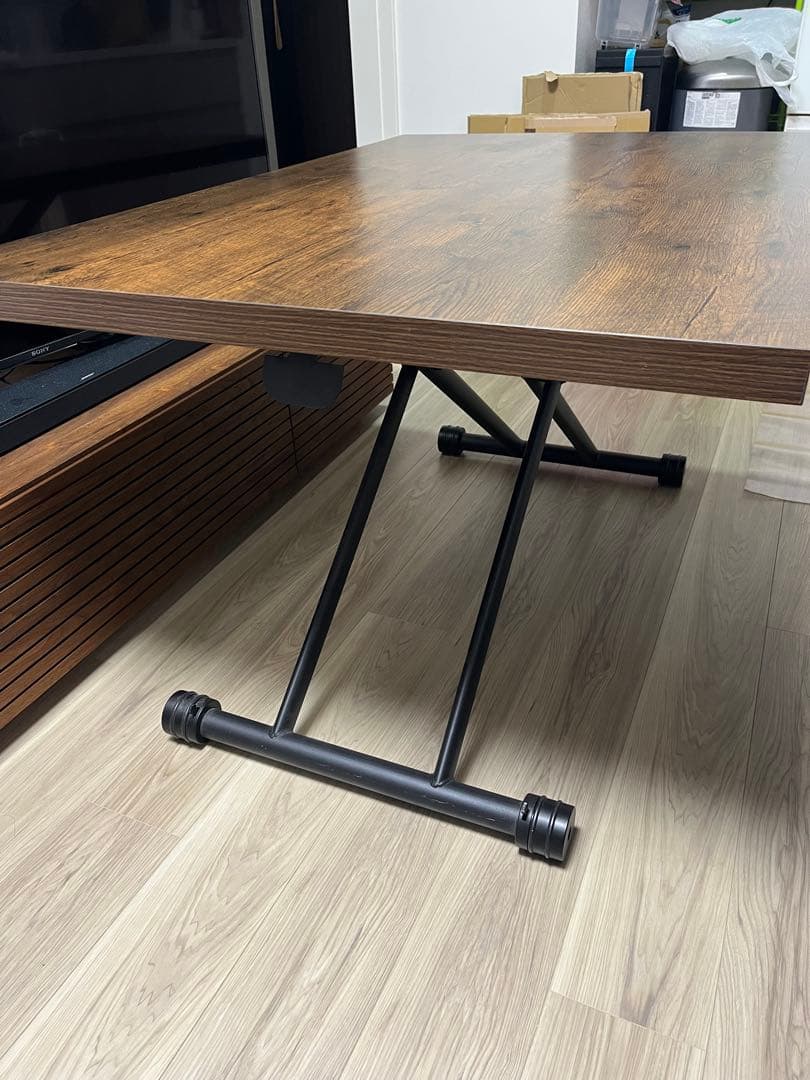 【ユキさん専用】テーブル 昇降式 ガス圧昇降式テーブル 120×80cm