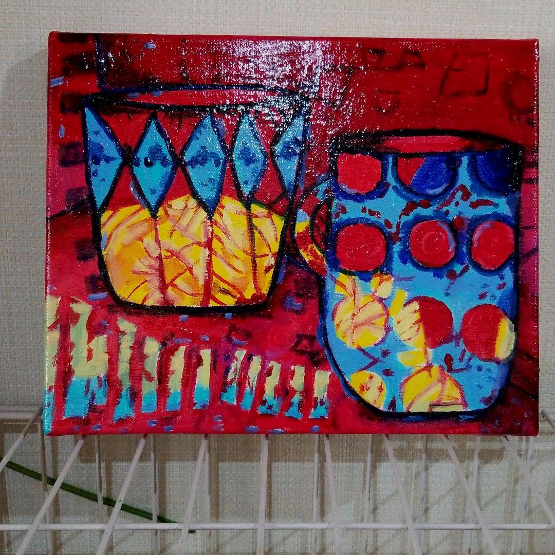 油絵　専用　２つのカップ