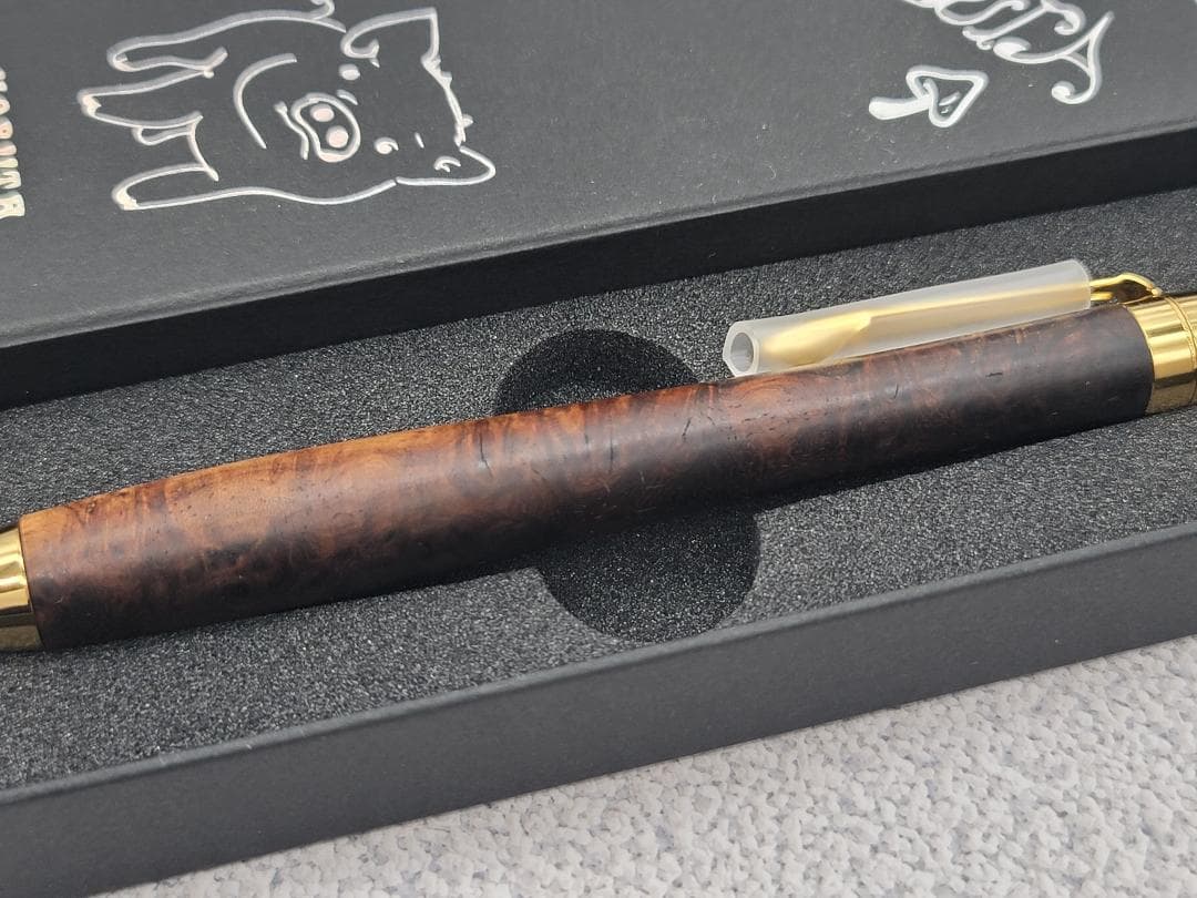 新品　こぶた工房　極上花梨瘤　紅白グロテスク　金金具　シャープペンシル0.5