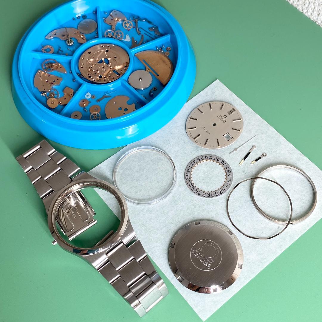 OH済 オメガ ジュネーブ 純正ブレス ステンレス シルバーヘアライン 自動巻き