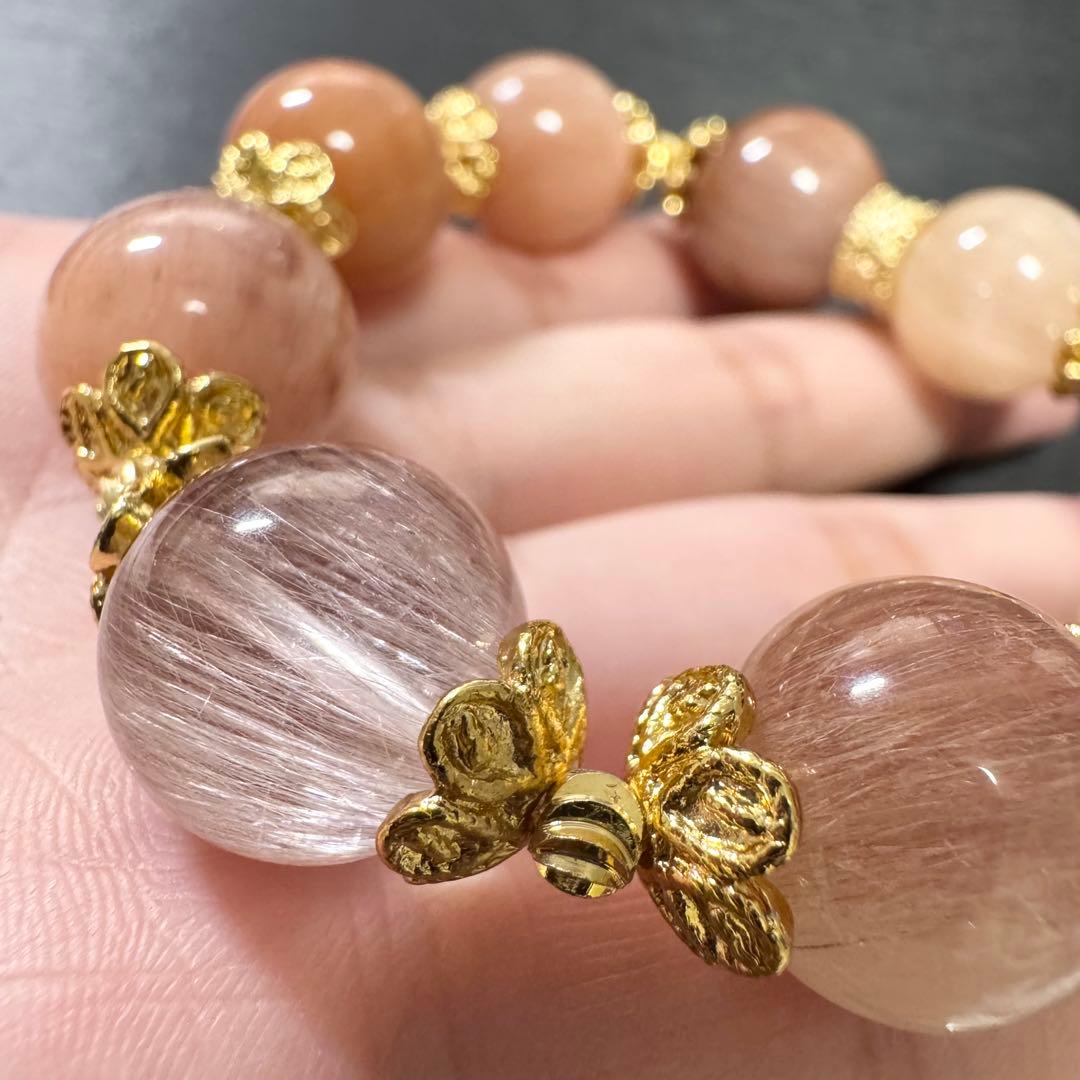 【もちもの様♡高品質! ピンク サゲニティッククォーツ】存在感放つ輝き 天然石