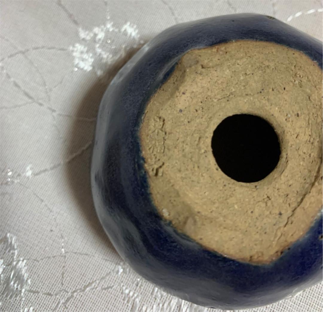 東福寺　ミニ盆栽鉢　るり色