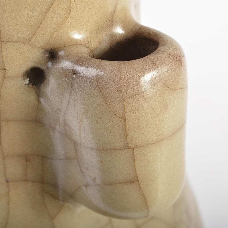 中国　哥窯　金絲鉄線　氷裂文　双耳瓶　C　7365E