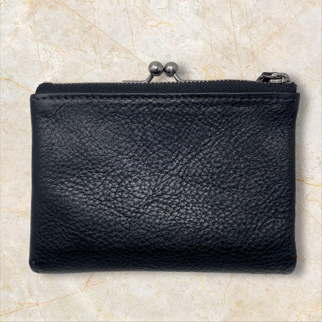 土屋鞄 トーンオイルヌメ がま口ポケット財布 ブラック 財布 がま口 黒