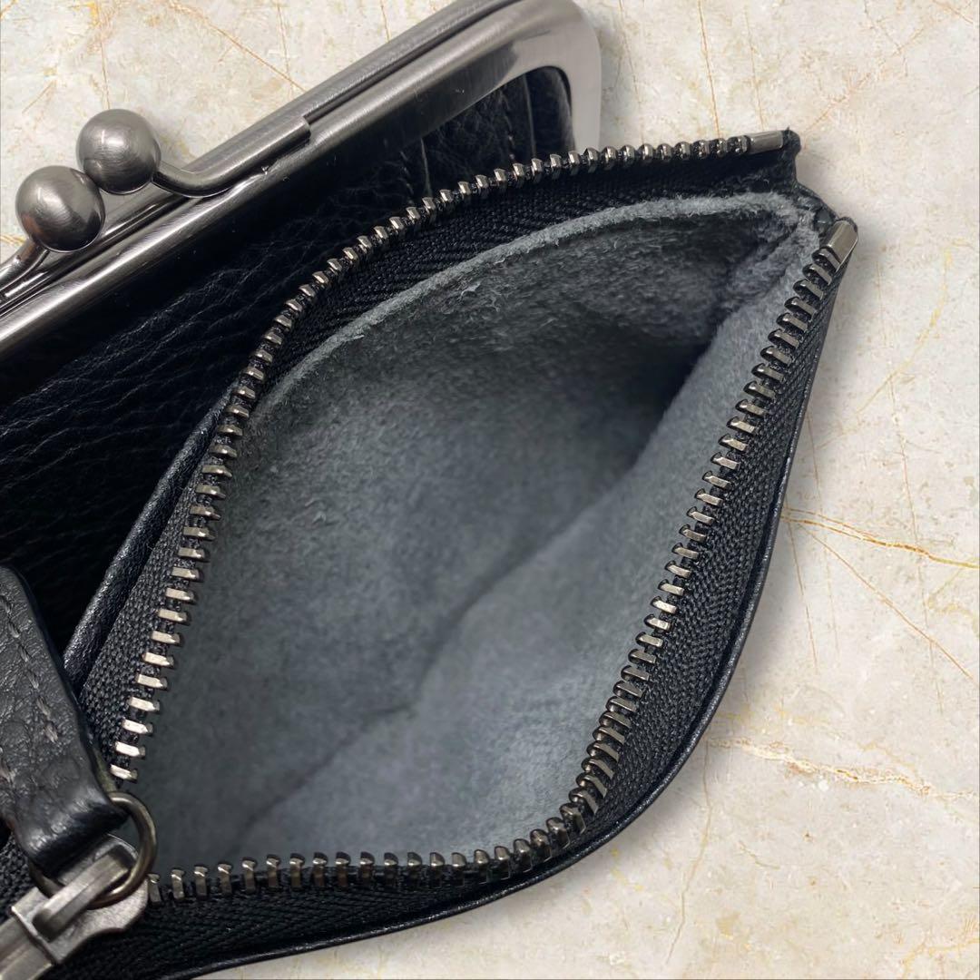 土屋鞄 トーンオイルヌメ がま口ポケット財布 ブラック 財布 がま口 黒