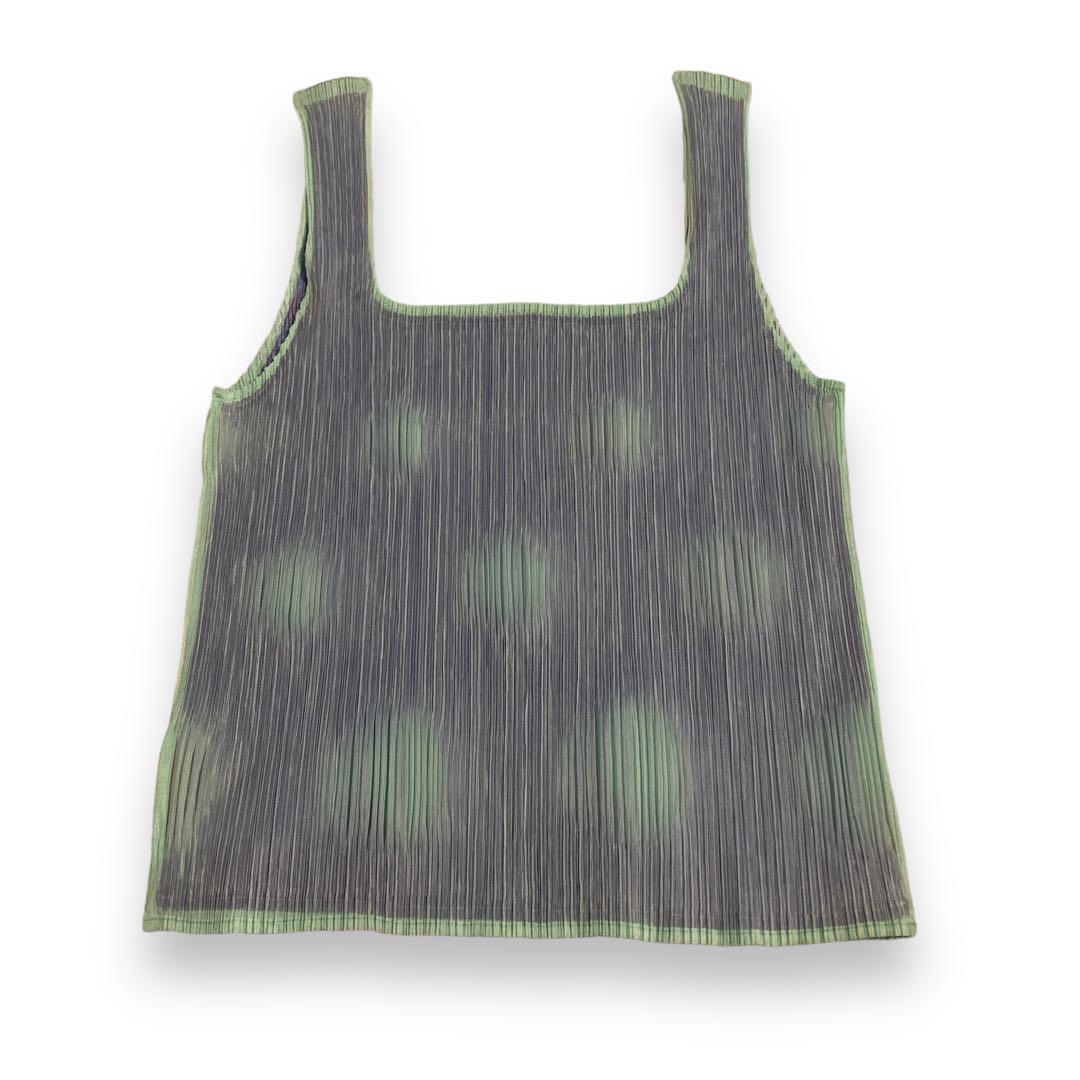 PLSEATS PLEASE レイヤードタンクトップ　水玉ノースリーブカットソー