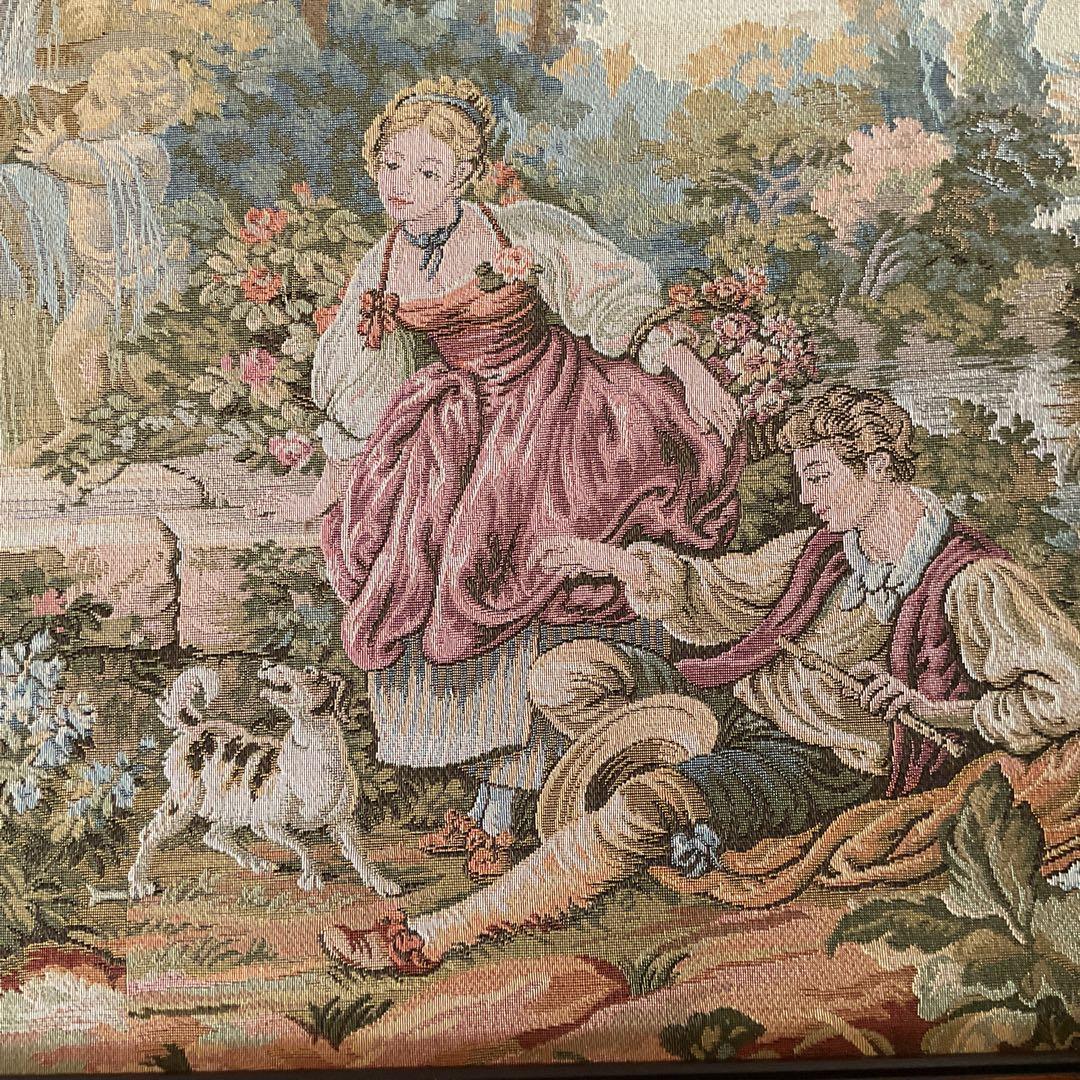 刺繍アート メルヘン調 大型インテリア壁掛け 木枠額装仕立て