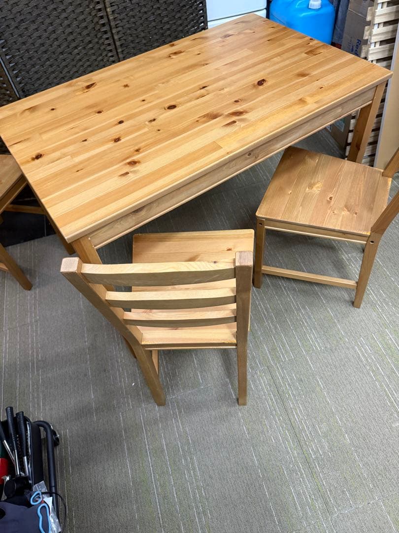 【洗浄消毒作業済】IKEA ダイニングテーブル　チェア3脚　ヨックモック