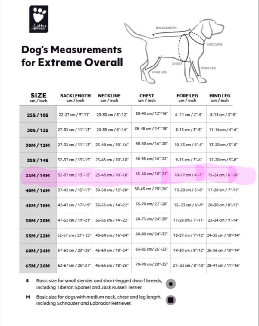 フルッタ　Hurtta エクストリームオーバーオール　35M 試着のみ