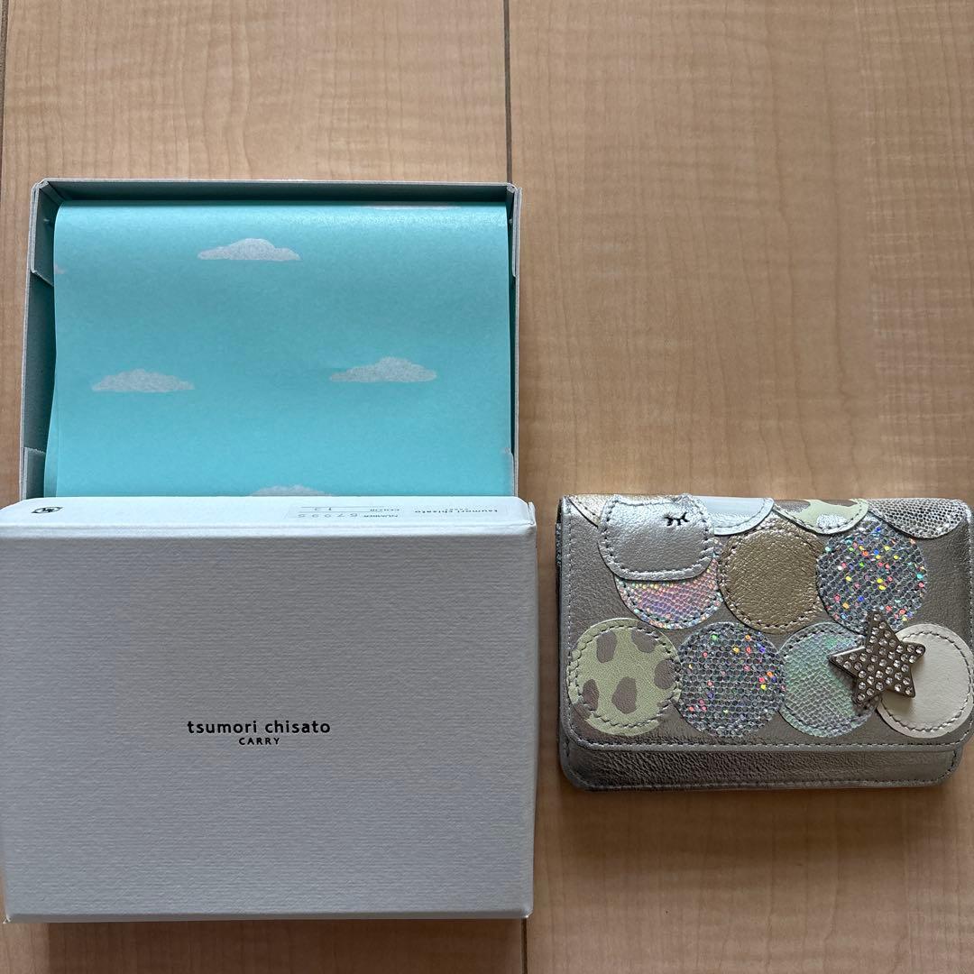[新品]ツモリチサト マルチケース　パスケース　小銭入れ　シルバー　ドット