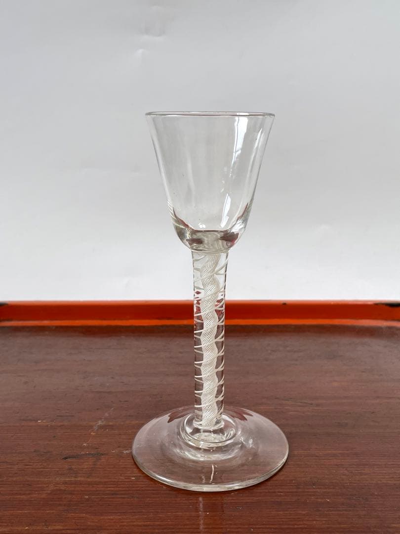 エアーツイストグラス　イギリス　エアーツイストステムグラス オペークツイスト