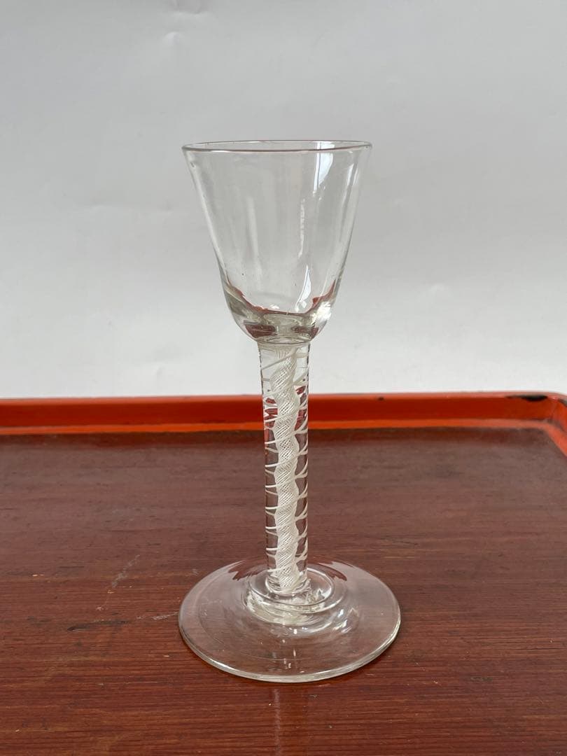 エアーツイストグラス　イギリス　エアーツイストステムグラス オペークツイスト