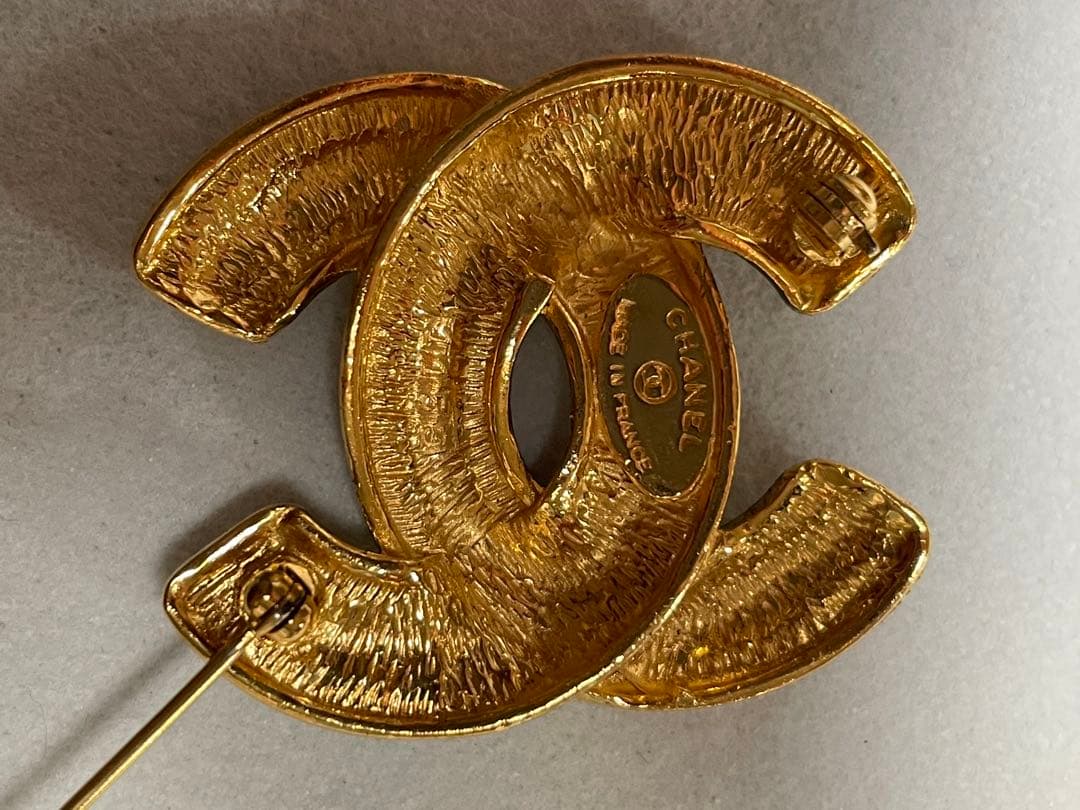 CHANEL ブローチ マトラッセ ココマーク ゴールド ビンテージ