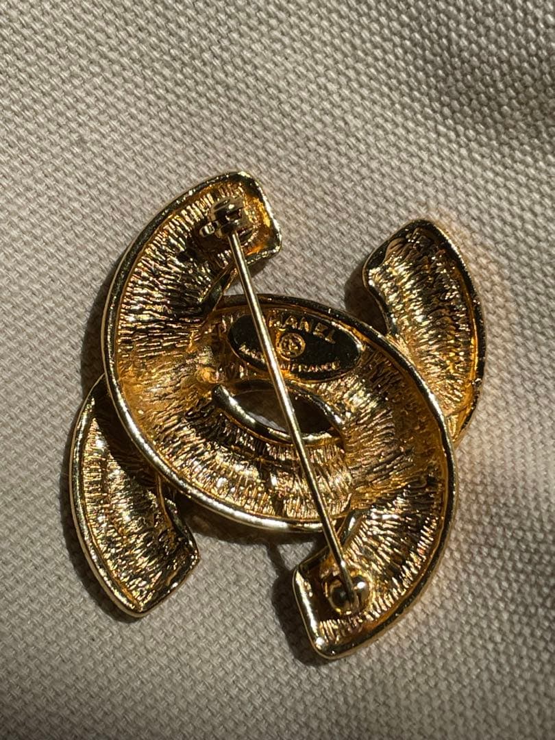 CHANEL ブローチ マトラッセ ココマーク ゴールド ビンテージ