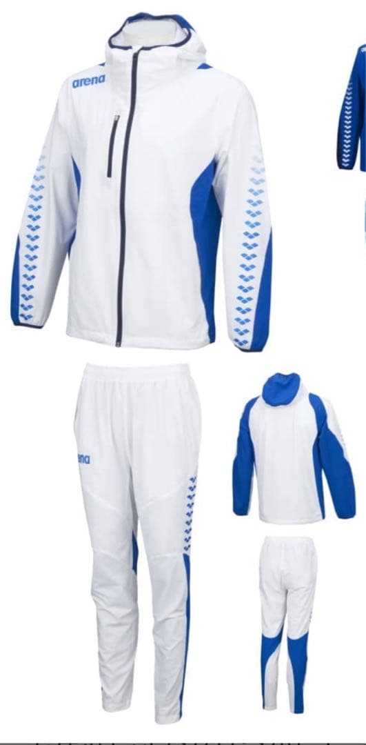 値下げしました！arena チームライン　フード付きジャケット&パンツ