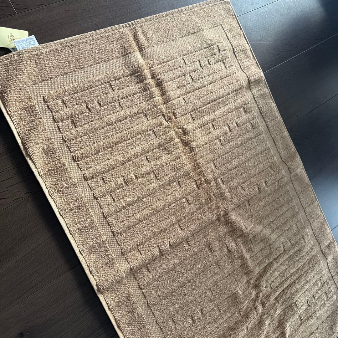エルメス　ベージュ バスマット コットン