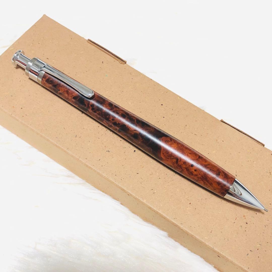 【新品未使用】工房楔 0.5mmペンシル楔 花梨こぶ杢 2 シャーペン