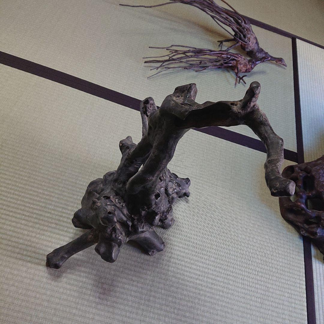 【大正レトロ/明治レトロ/昭和レトロ 】木製置物 孔雀 くじゃく 花台 当時物