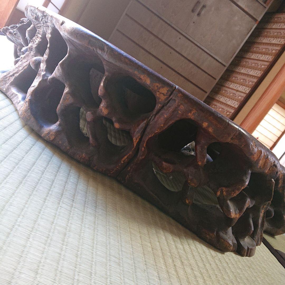 【大正レトロ/明治レトロ/昭和レトロ 】木製置物 孔雀 くじゃく 花台 当時物