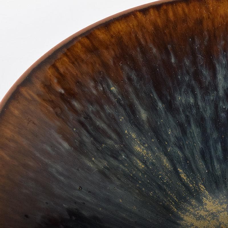 中国　南宋　建窯　兎毫盞　禾目天目茶碗　時代箱付　V　R8417