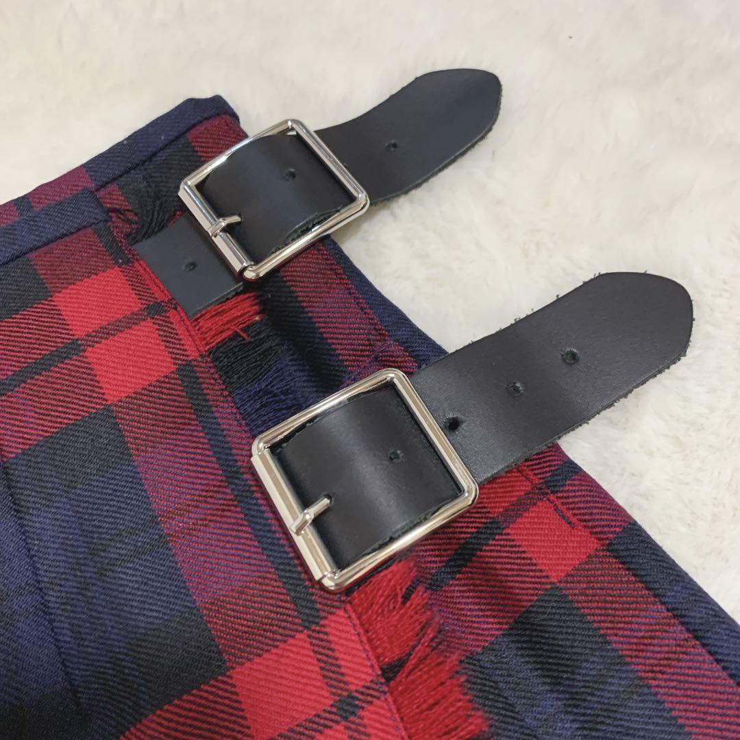 美品 O'NEIL OF DUBLIN タイトラップスカート 赤チェック ウール
