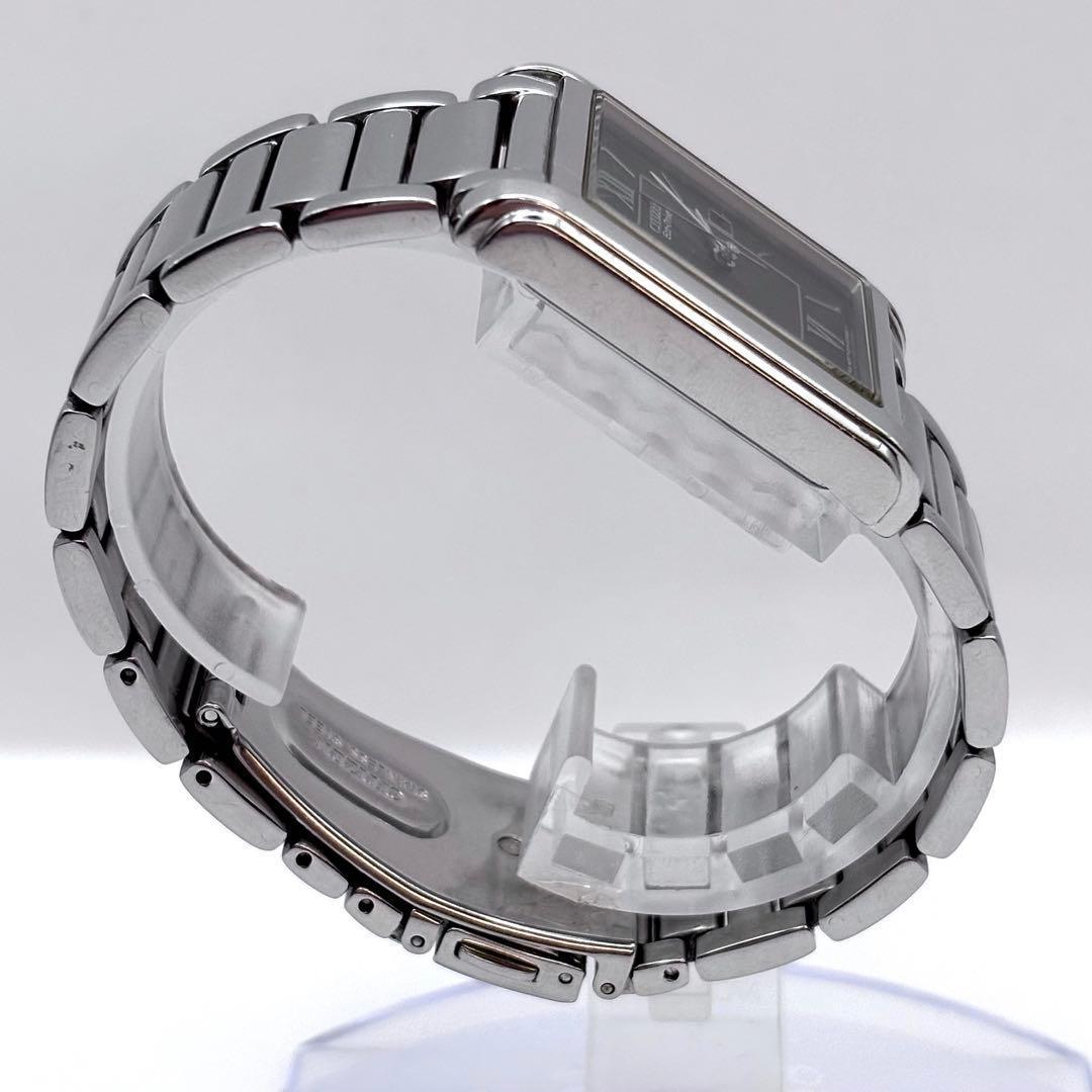 CITIZEN スクエア エコドライブ 黒文字盤 デイト メンズ 腕時計 稼働品