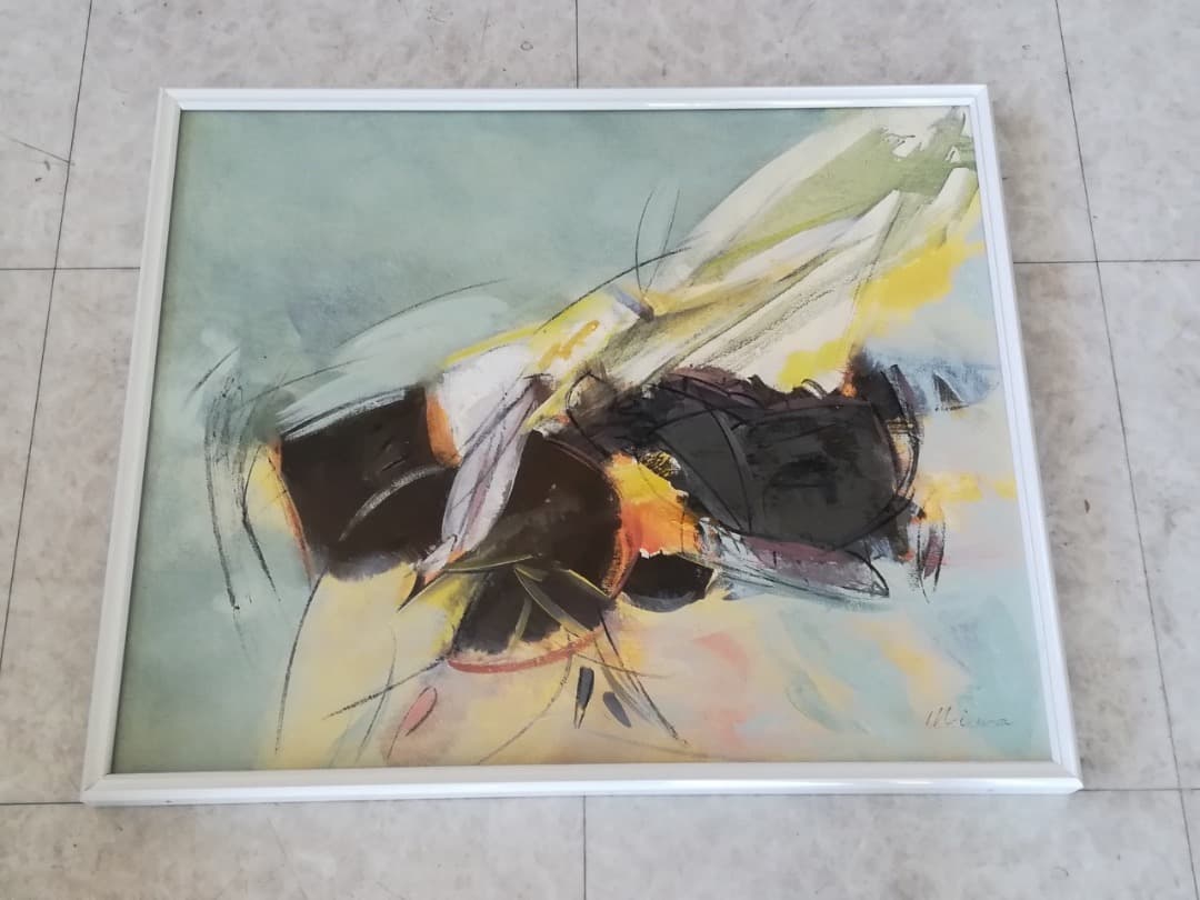 【送料無料】三輪なつ子《タイトル不明2》原画　真作保証　額装 二紀展