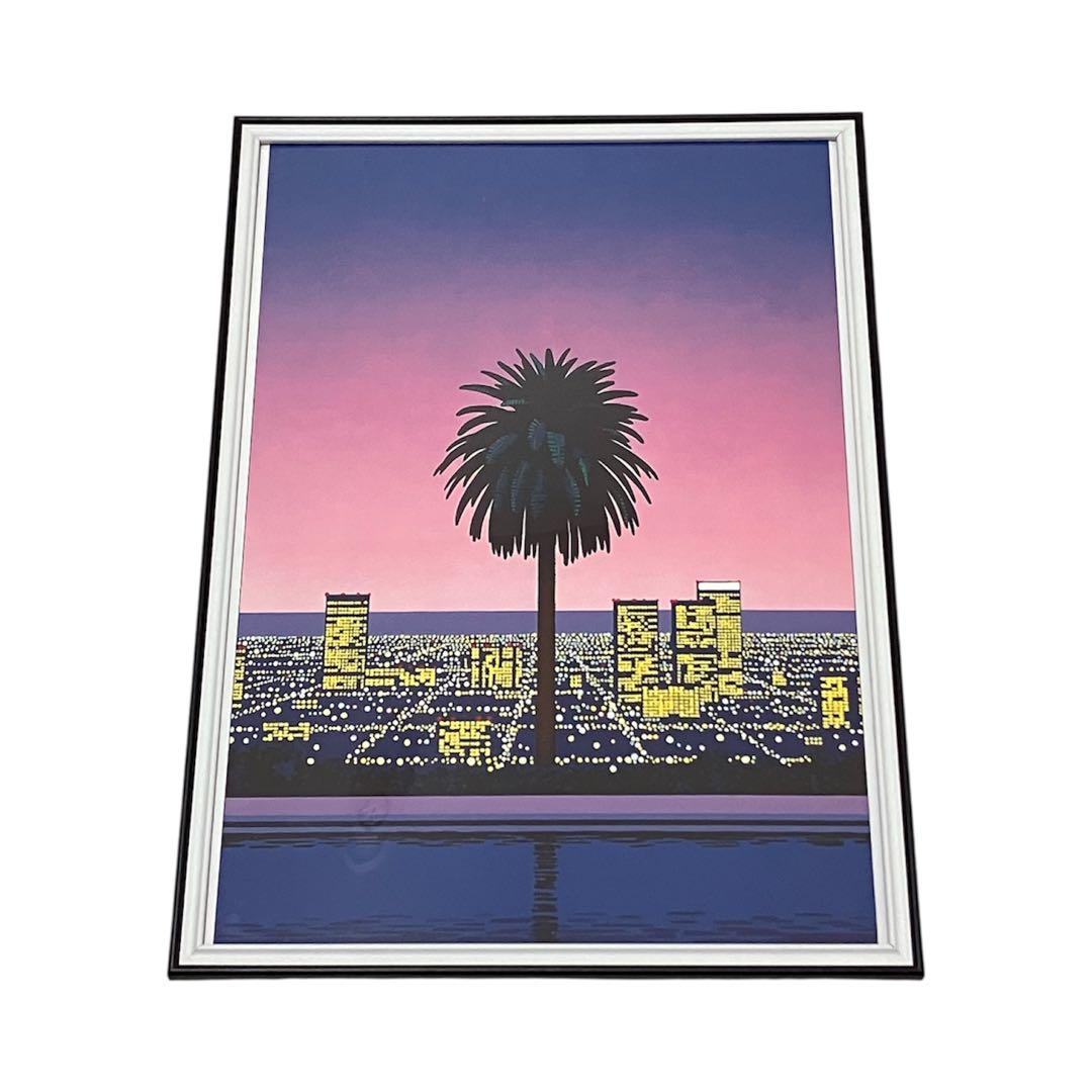 【額縁付き】 永井博（Hiroshi Nagai） A2ポスター　紫