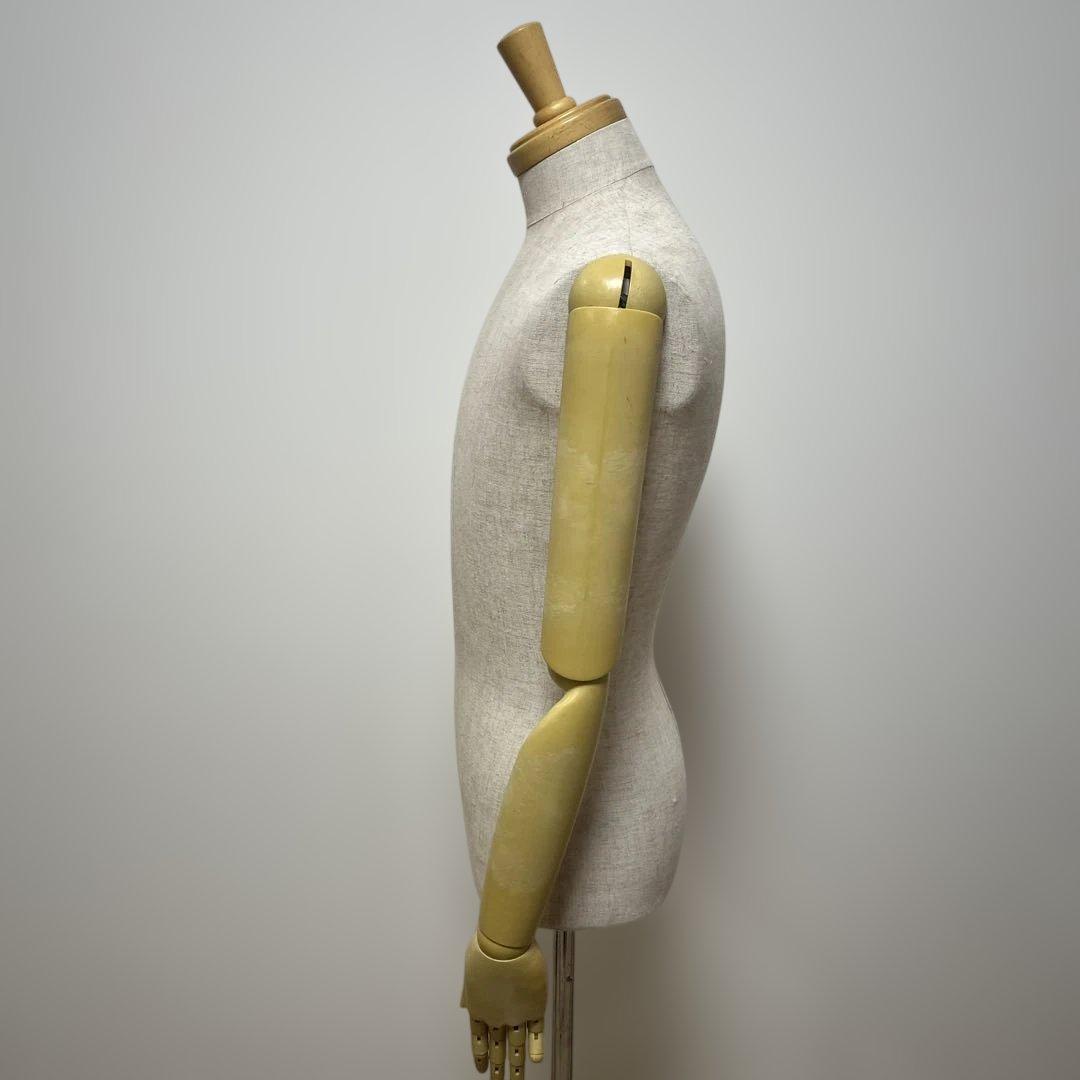 メンズ布製トルソー　マネキン 男性　高さ調整可能　金属スタンド付き