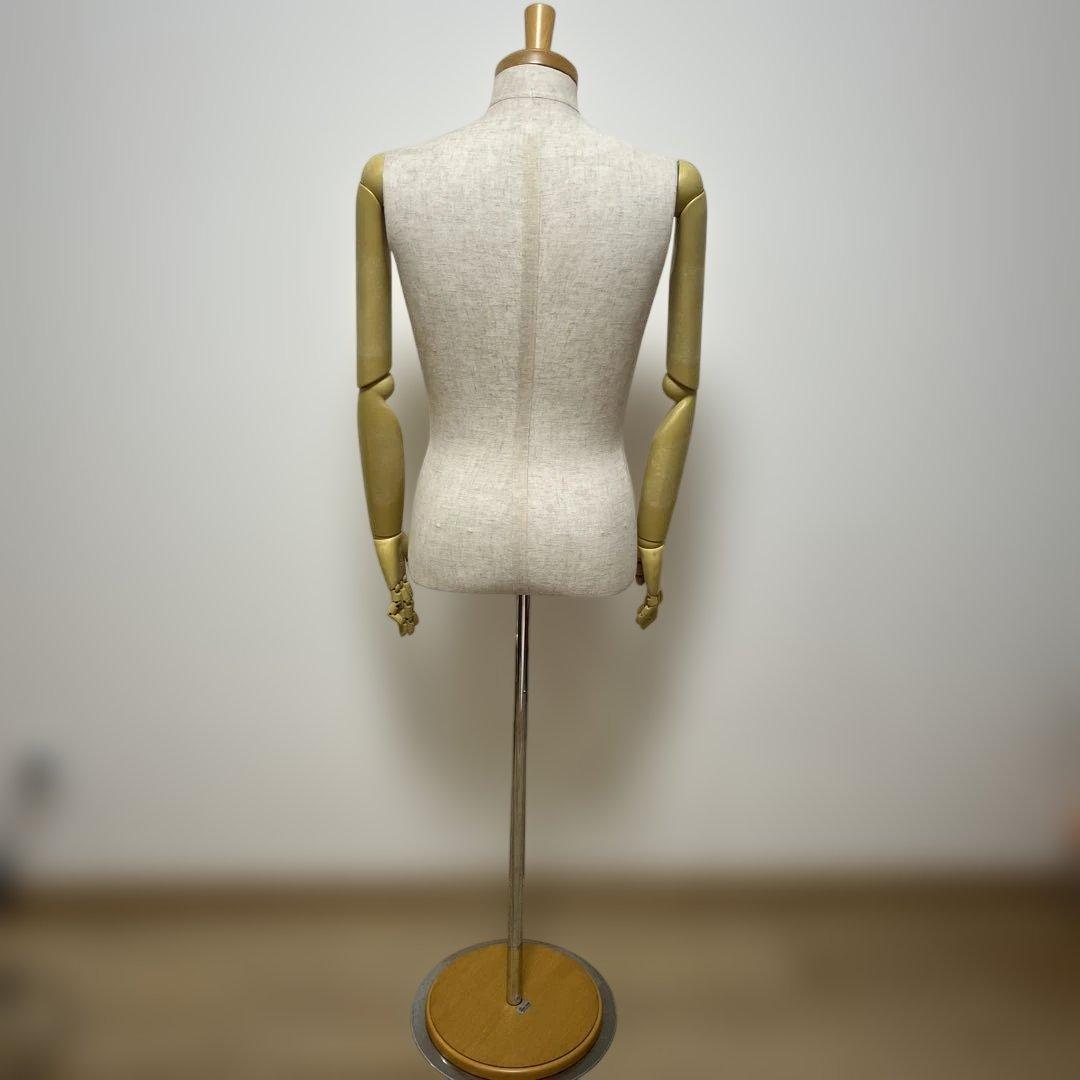 メンズ布製トルソー　マネキン 男性　高さ調整可能　金属スタンド付き