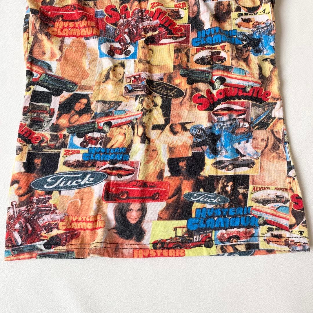 ヒステリックグラマー　タンクトップ　初期タグ　ガール総柄　ロゴ　キャミソール