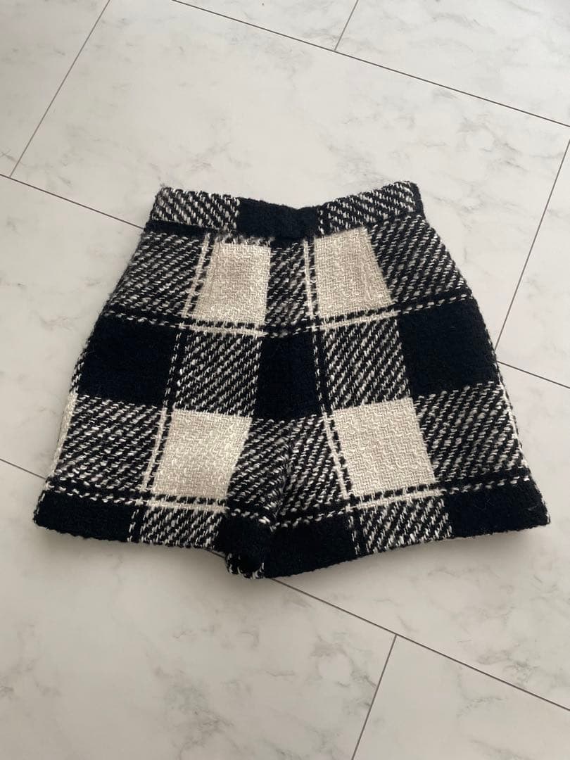 値下げ shéller ブロックチェックスコート M